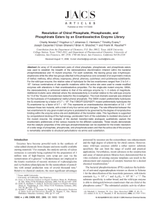 Resolution of Chiral Phosphate, Phosphonate, and