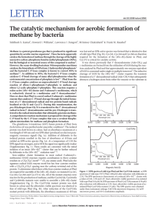 LETTER The catalytic mechanism for aerobic formation of methane by bacteria