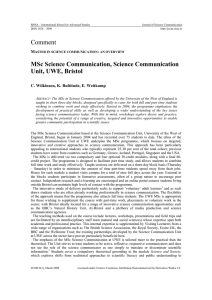 SISSA – International School for Advanced Studies Journal of Science Communication