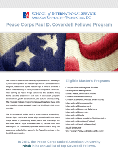 Peace Corps Paul D. Coverdell Fellows Program Eligible Master’s Programs