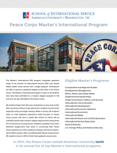 Peace Corps Master’s International Program Eligible Master’s Programs
