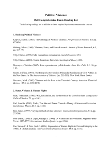Political Violence PhD Comprehensive Exam Reading List