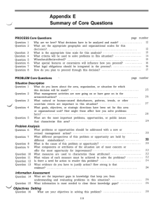 Appendix E Summary of Core Questions d PROCESS Core Questions