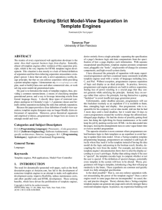 Enforcing Strict Model-View Separation in Template Engines Terence Parr ABSTRACT