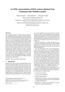 An XML representation of DAE systems obtained from continuous-time Modelica models