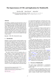 The Impreciseness of UML and Implications for ModelicaML Jörn Guy Süß