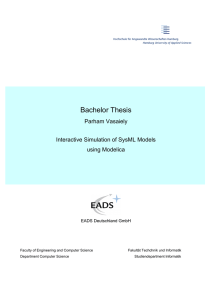 Bachelor Thesis Parham Vasaiely Interactive Simulation of SysML Models using Modelica