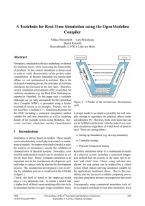 A Toolchain for Real-Time Simulation using the OpenModelica Compiler Abstract Niklas Worschech
