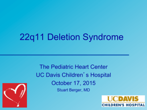 22q11 Deletion Syndrome  The Pediatric Heart Center UC Davis Children