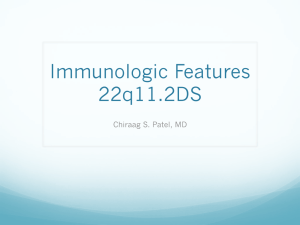 Immunologic Features 22q11.2DS  Chiraag S. Patel, MD