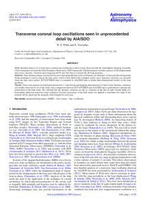 Astronomy Astrophysics Transverse coronal loop oscillations seen in unprecedented detail by AIA/SDO