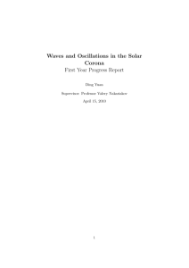Waves and Oscillations in the Solar Corona First Year Progress Report Ding Yuan