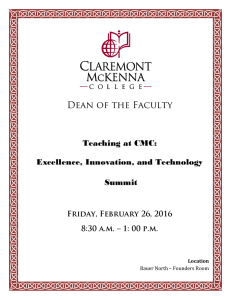 Dean of the Faculty Teaching at CMC: Excellence, Innovation, and Technology