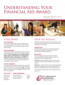 Understanding Your Financial Aid Award YOUR AWARD YOUR AID PACKAGE