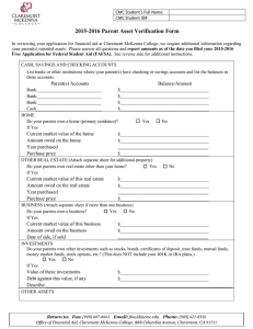 2015-2016 Parent Asset Verification Form