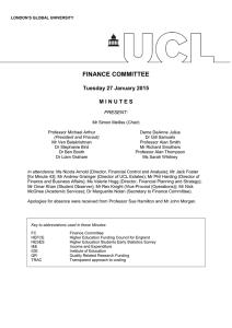 FINANCE COMMITTEE  Tuesday 27 January 2015