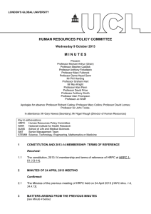 HUMAN RESOURCES POLICY COMMITTEE M I N U T E S