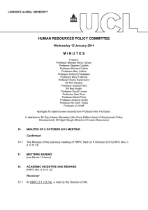 HUMAN RESOURCES POLICY COMMITTEE M I N U T E S