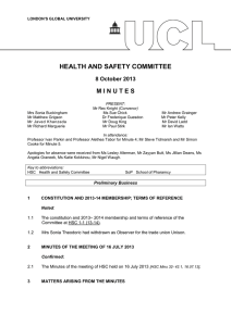 HEALTH AND SAFETY COMMITTEE M I N U T E S