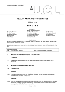 HEALTH AND SAFETY COMMITTEE M I N U T E S