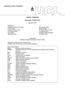 LONDON’S GLOBAL UNIVERSITY  LIBRARY COMMITTEE Wednesday 18 March 2015