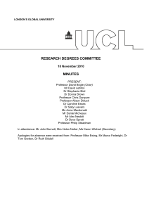 RESEARCH DEGREES COMMITTEE  MINUTES 18 November 2010