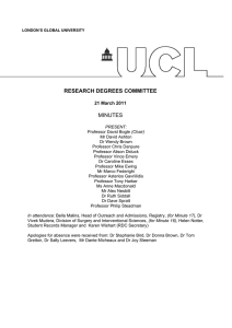 RESEARCH DEGREES COMMITTEE  21 March 2011