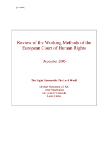 Review of the Working Methods of the  December 2005