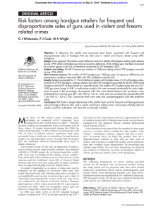 Risk factors among handgun retailers for frequent and