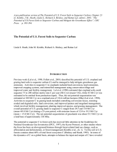 A pre-publication version of The Potential of U.S. Forest Soils... in: Kimble, J M., Heath, Linda S., Richard A. Birdsey,...