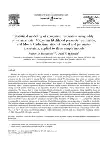 Statistical modeling of ecosystem respiration using eddy