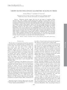 CROWN RATIO INFLUENCES ALLOMETRIC SCALING IN TREES A M H