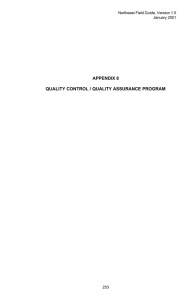 APPENDIX 8 QUALITY CONTROL / QUALITY ASSURANCE PROGRAM