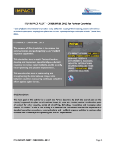 ITU-IMPACT ALERT - CYBER DRILL 2012 for Partner Countries