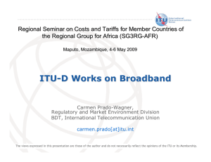 Regional Seminar on Costs and Tariffs for Member Countries of - AFR)