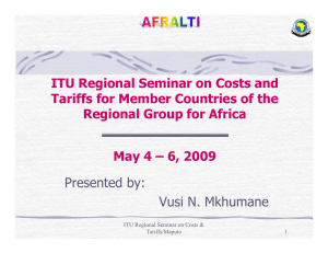 ITU Regional Seminar on Costs and Regional Group for Africa