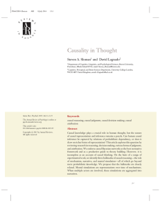 Causality in Thought Steven A. Sloman and David Lagnado R