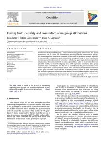 Finding fault: Causality and counterfactuals in group attributions Ro’i Zultan ,