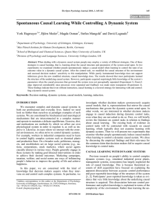 Spontaneous Causal Learning While Controlling A Dynamic System  York Hagmayer