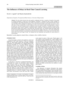 The Influence of Delays in Real-Time Causal Learning  David A. Lagnado