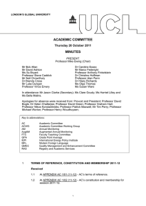 ACADEMIC COMMITTEE MINUTES Thursday 20 October 2011