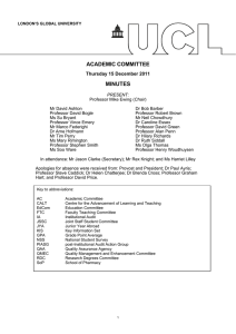 ACADEMIC COMMITTEE MINUTES Thursday 15 December 2011