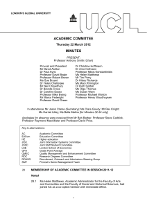 ACADEMIC COMMITTEE MINUTES Thursday 22 March 2012