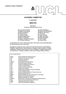 ACADEMIC COMMITTEE MINUTES 5 July 2012