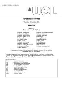ACADEMIC COMMITTEE  MINUTES Thursday 18 October 2012
