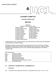 ACADEMIC COMMITTEE  MINUTES Thursday 21 March 2013