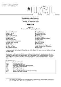 ACADEMIC COMMITTEE  MINUTES Tuesday 10 December 2013