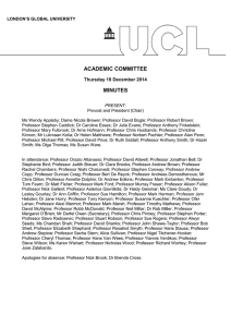 ACADEMIC COMMITTEE MINUTES Thursday 18 December 2014