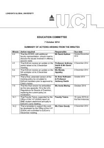 EDUCATION COMMITTEE 7 October 2014 SUMMARY OF ACTIONS ARISING FROM THE MINUTES