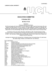 EDUCATION COMMITTEE 6 October 2015 M I N U T E S